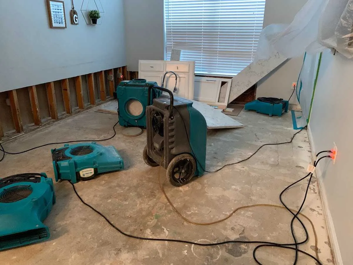 Dehumidifier in flood-cut room for Water Extraction & Removal in Country Club